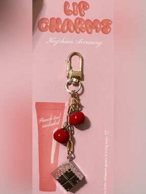 Gold Tomato Charm Keychain - Charm Accessory